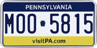 PA license plate MOO5815