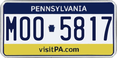 PA license plate MOO5817