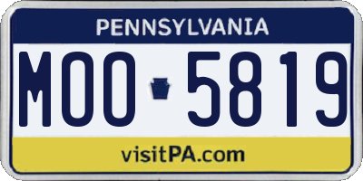 PA license plate MOO5819
