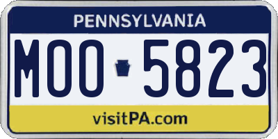 PA license plate MOO5823