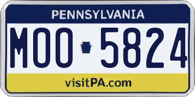 PA license plate MOO5824