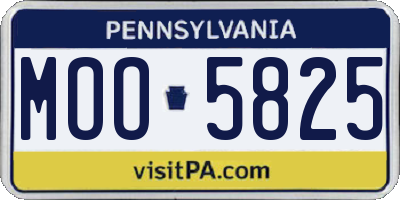 PA license plate MOO5825