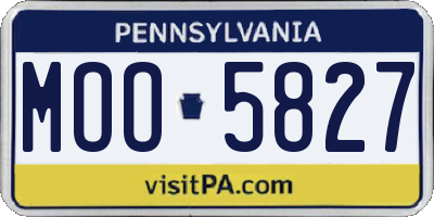 PA license plate MOO5827
