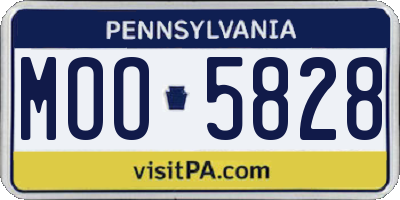 PA license plate MOO5828