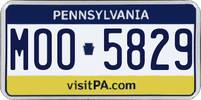 PA license plate MOO5829