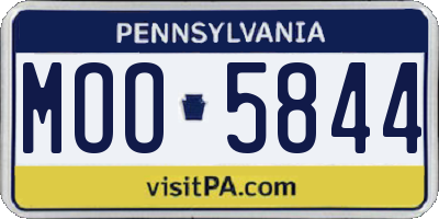 PA license plate MOO5844