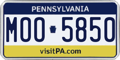 PA license plate MOO5850