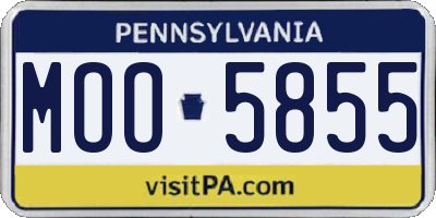 PA license plate MOO5855