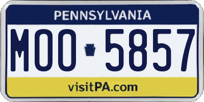 PA license plate MOO5857