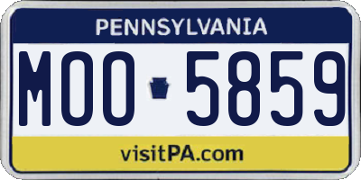 PA license plate MOO5859