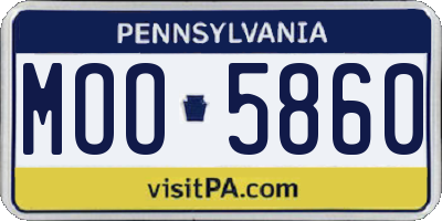 PA license plate MOO5860