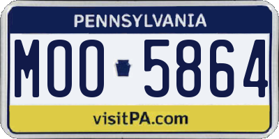 PA license plate MOO5864