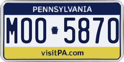 PA license plate MOO5870