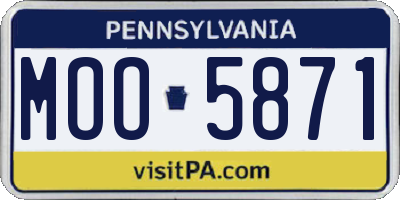 PA license plate MOO5871