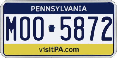 PA license plate MOO5872