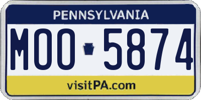 PA license plate MOO5874