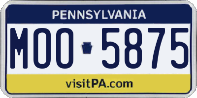 PA license plate MOO5875