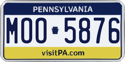 PA license plate MOO5876