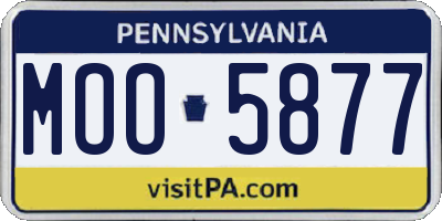 PA license plate MOO5877