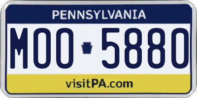 PA license plate MOO5880