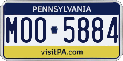 PA license plate MOO5884