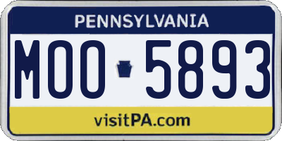 PA license plate MOO5893