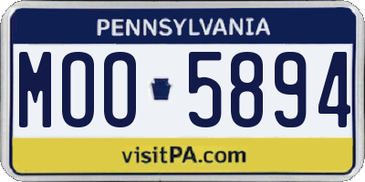 PA license plate MOO5894