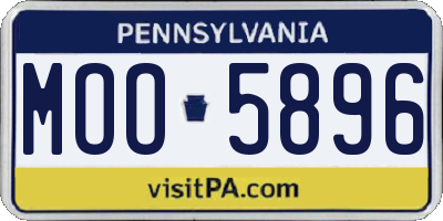 PA license plate MOO5896