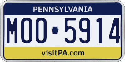 PA license plate MOO5914