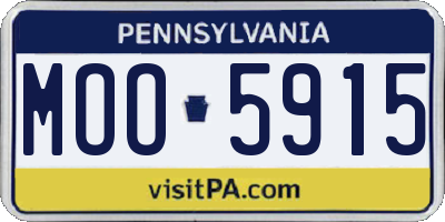 PA license plate MOO5915