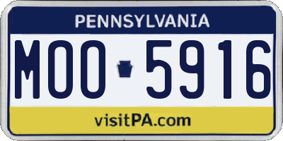 PA license plate MOO5916
