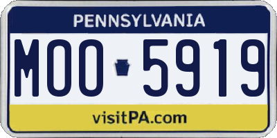 PA license plate MOO5919