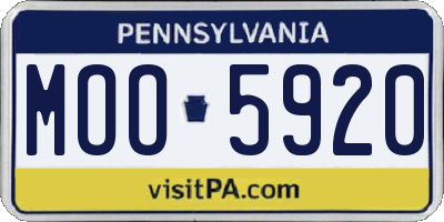 PA license plate MOO5920