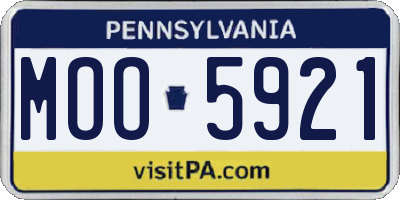 PA license plate MOO5921