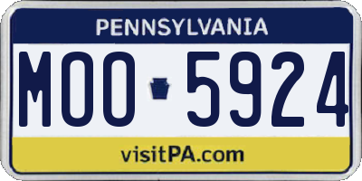 PA license plate MOO5924