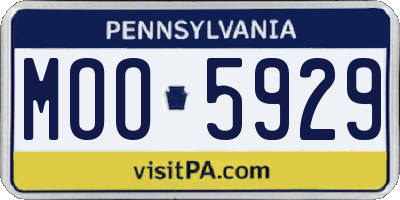 PA license plate MOO5929