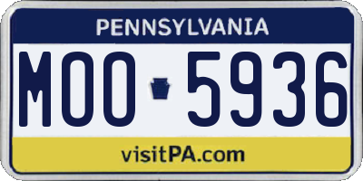 PA license plate MOO5936