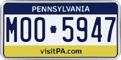 PA license plate MOO5947