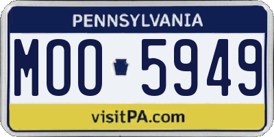 PA license plate MOO5949
