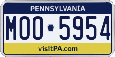 PA license plate MOO5954