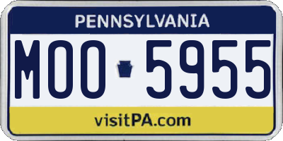 PA license plate MOO5955