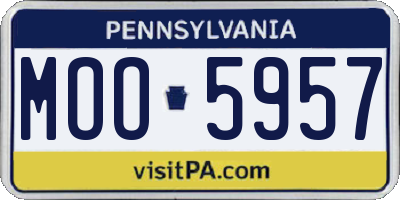 PA license plate MOO5957