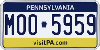 PA license plate MOO5959