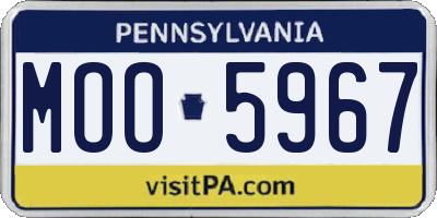PA license plate MOO5967