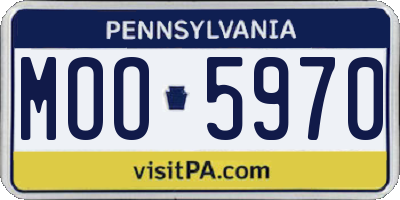 PA license plate MOO5970