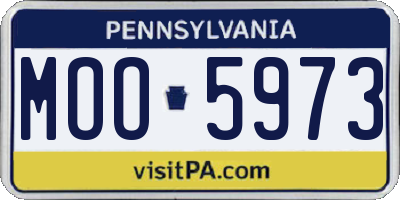 PA license plate MOO5973