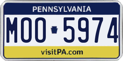 PA license plate MOO5974