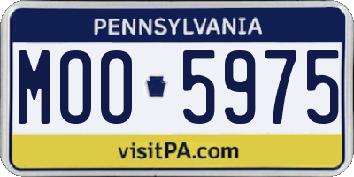 PA license plate MOO5975