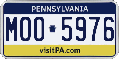 PA license plate MOO5976