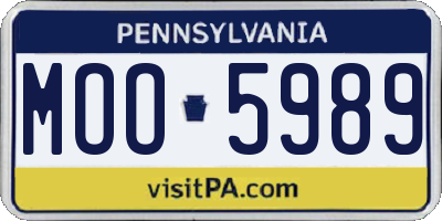 PA license plate MOO5989
